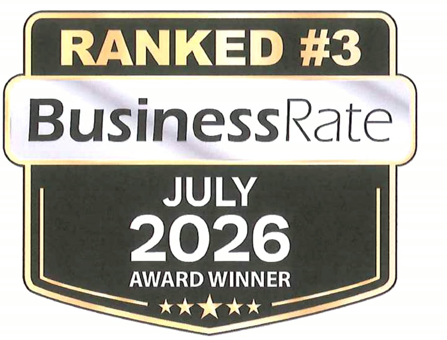 BusinessRate award badge: Ranked #3, July 2026 Award Winner